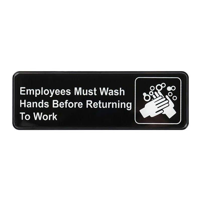 "MUST WASH HANDS" SIGN BLACK-+