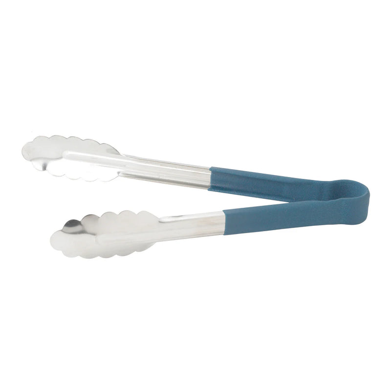 9" S/S Utility Tong, PP Hdl, Blue