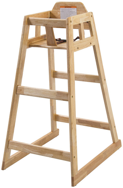 Natural Wood Pub High Chair, Counter Height, ASTM Compliant, KD