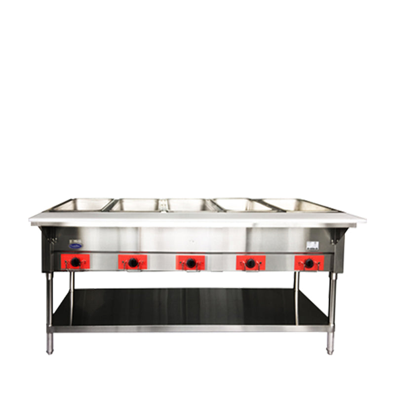 Mesa eléctrica para calentar alimentos, 5 compartimentos, 750 W/compartimento, 3750 W/240 V (bandejas de agua incluidas)
