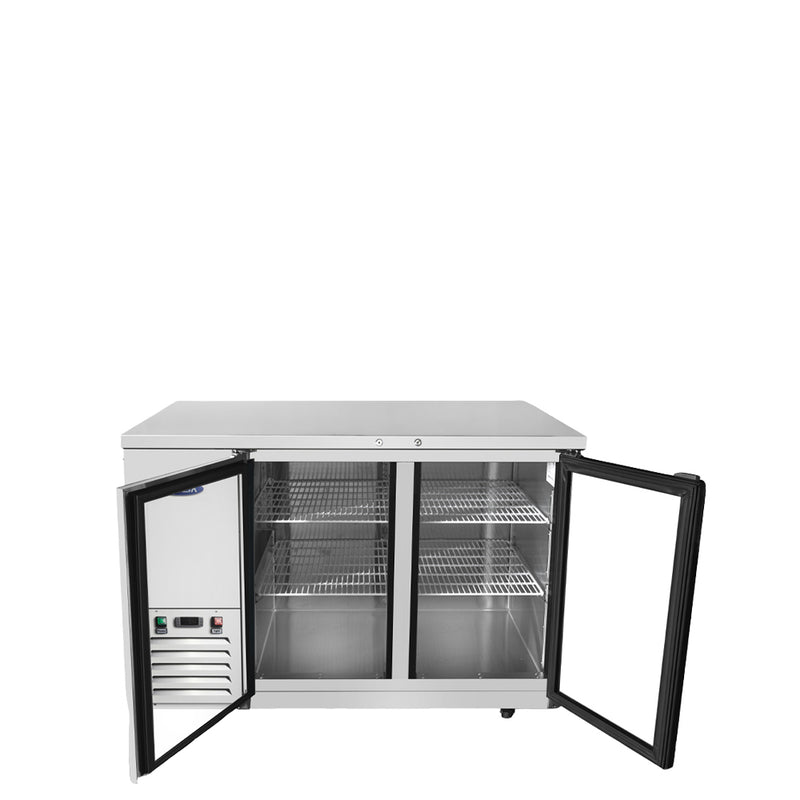 48" Glass Door Back Bar Cooler - S/S