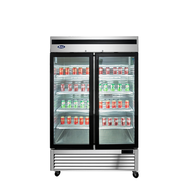 Bottom Mount (2) Glass Door Freezer S/S In/Out Dimensions: 54-2/5 W * 31-1 D * 83-1 H