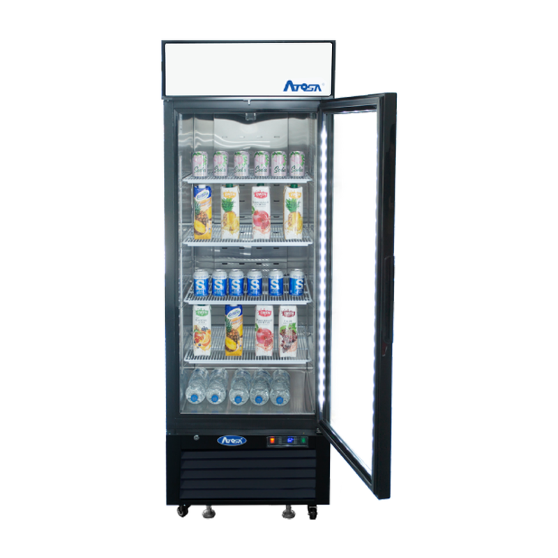 Bottom Mount (1) Glass Door Freezer 19.39 cu ft - Black Cabinet