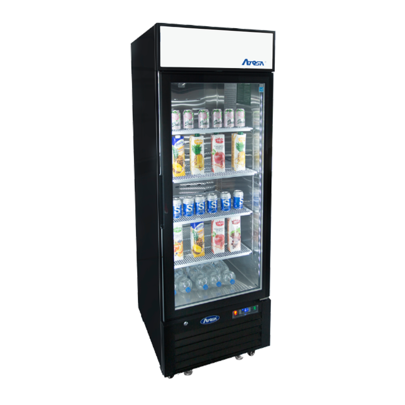 Bottom Mount (1) Glass Door Freezer 19.39 cu ft - Black Cabinet