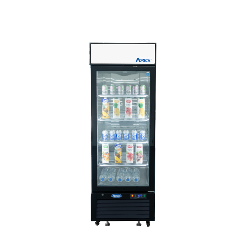 Bottom Mount (1) Glass Door Freezer 19.39 cu ft - Black Cabinet