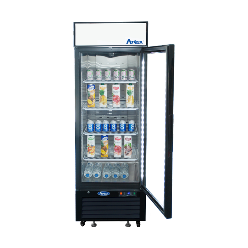 Bottom Mount (1) Glass Door Refrigerator 19.39 cu ft - Black Cabinet