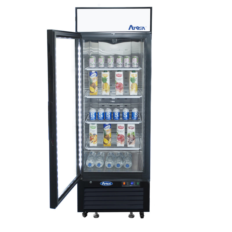 Bottom Mount (1) Glass Door Freezer 19.39 cu ft - Black Cabinet (LEFT HINGED)