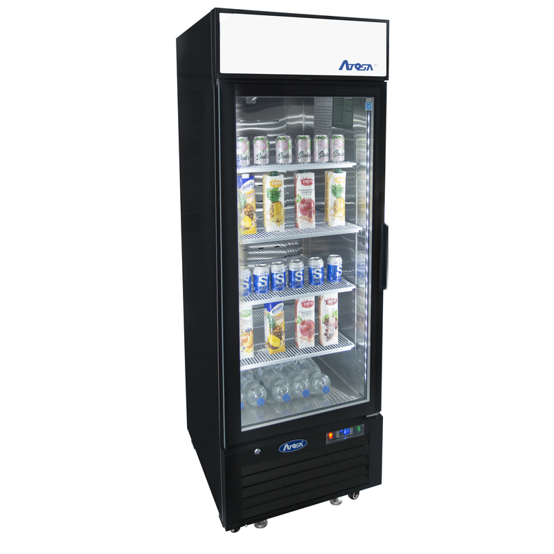 Bottom Mount (1) Glass Door Refrigerator 19.39 Cu Ft-Black Cabinet (Left Hinged)