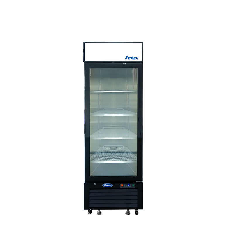 Bottom Mount (1) Glass Door Refrigerator 11.1 cu ft - Black Cabinet