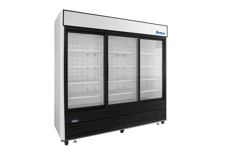 Bottom Mount Three Glass Sliding Door Refrigerator