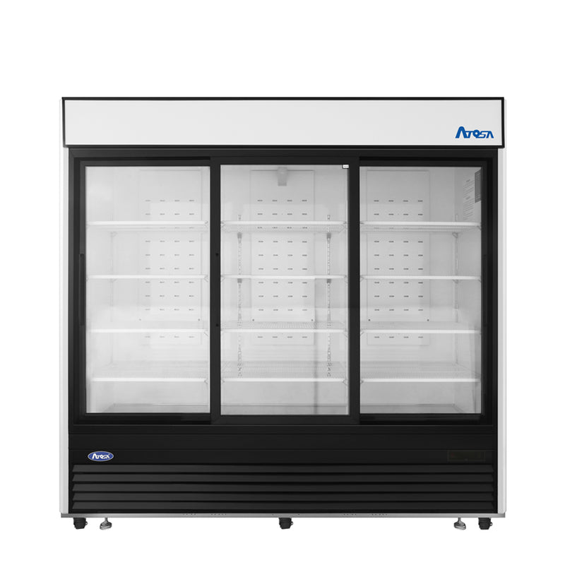 Bottom Mount Three Glass Sliding Door Refrigerator