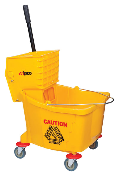 Mop Bucket w/Wringer, 36qt, Yellow