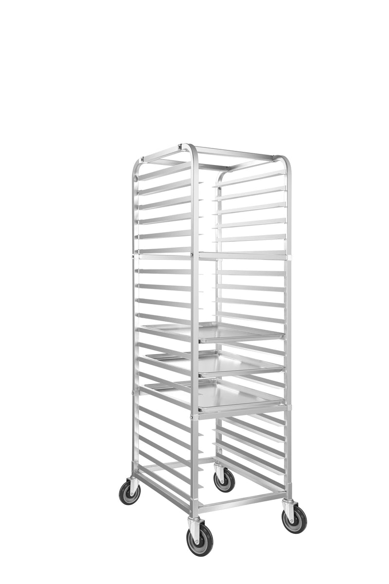 Heavy-Duty 20 Pan End Load Bun/Sheet Pan Rack with Casters