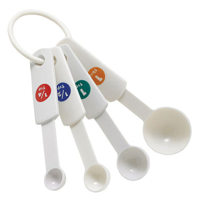 Measuring Spoon Set, 4-piece, White, Plastic