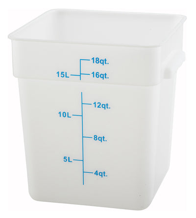 18qt Square Storage Container, White, PP