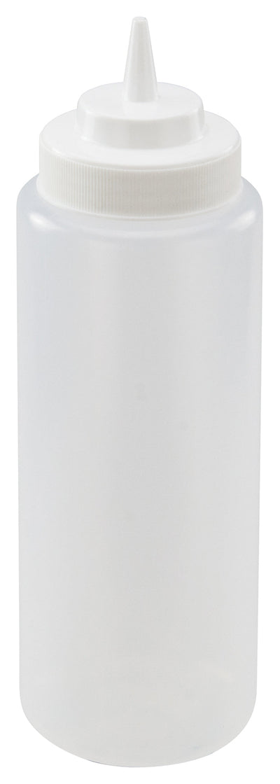 32oz Squeeze Bottles, Wide Mouth, Clear, 6pcs/pk