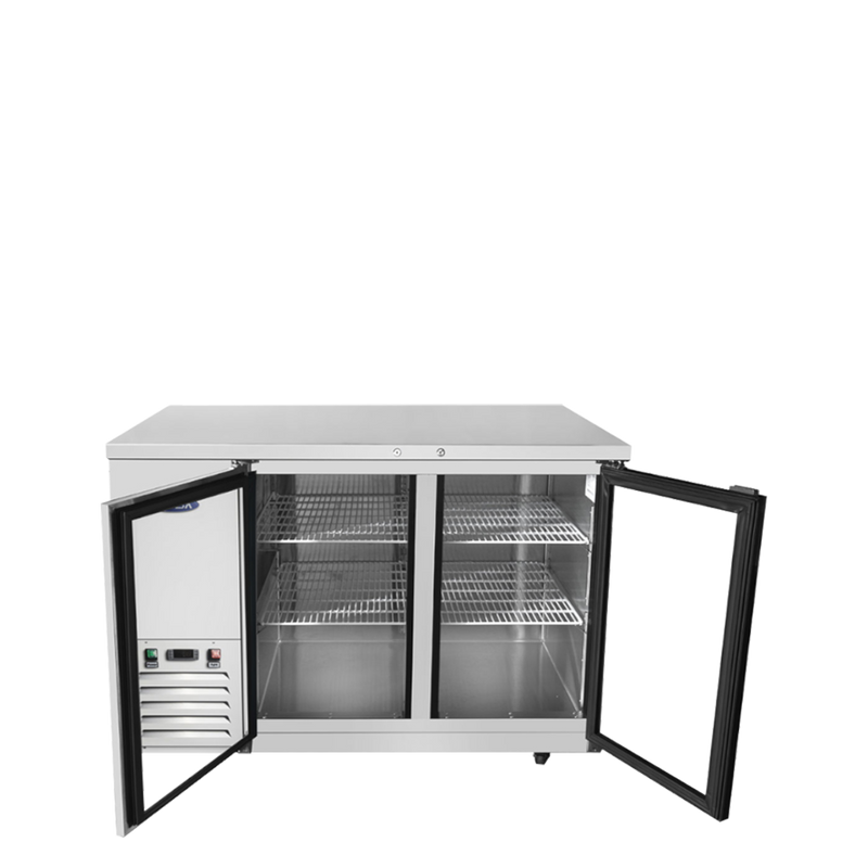 48" Back Bar Cooler S/S w/ Glass Doors Shallow Depth