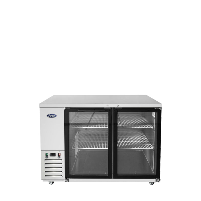 48" Back Bar Cooler S/S w/ Glass Doors Shallow Depth