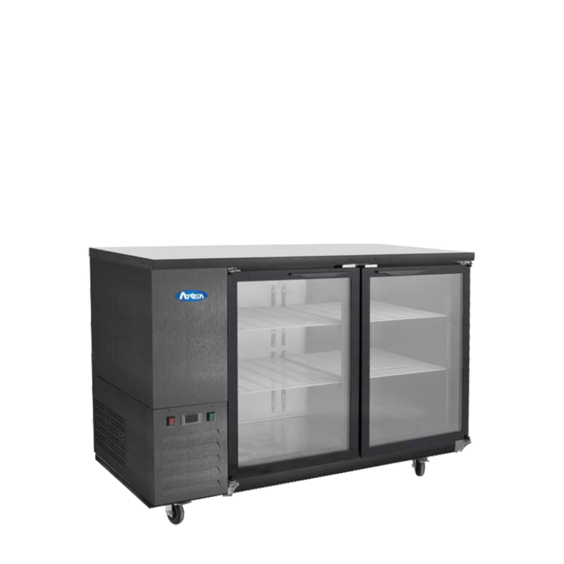 48" Back Bar Cooler w/ Glass Door Shallow Depth (Black Exterior)
