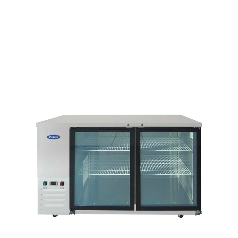 59" Back Bar Cooler w/ Glass Door Shallow Depth (S/S Exterior)