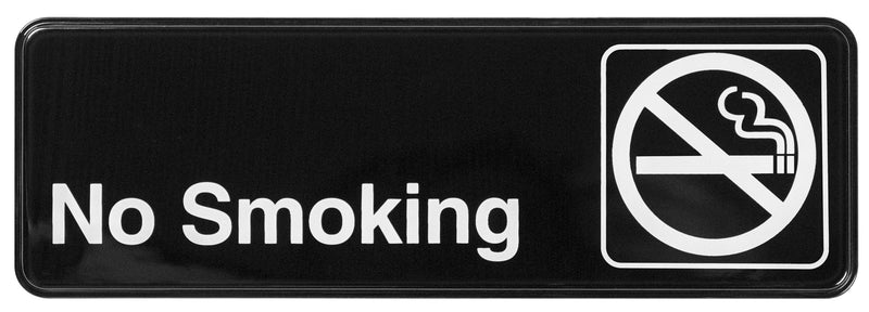 Information Sign, "No Smoking", 3" x 9", Black