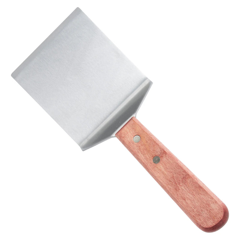 Steak/Burger Turner, Offset, Wooden Hdl, 4" x 3-3/4" Blade