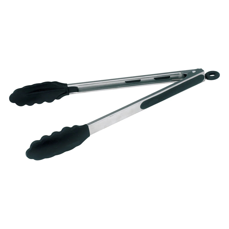 12" S/S Utility Tong, Silicone Grips, Lock Clip, 400F/210C