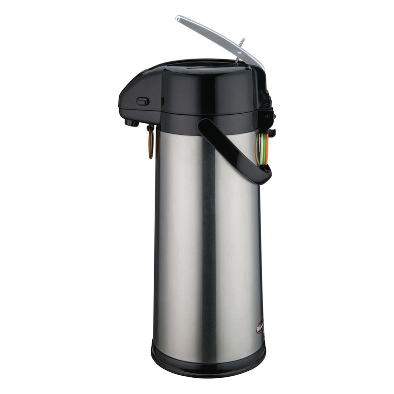 3L Glass Lined Airpot w/Lever Top, S/S Body