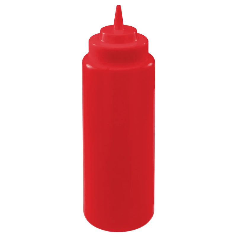 Botellas exprimibles de 32 oz, boca ancha, color rojo, 6 piezas/paquete